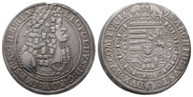 Römisch Deutsches Reich / Haus Habsburg, Leopold I. 1657-1705, Reichstaler 1698, Hall. 28,16 g. Dav. 3245. Kl. Henkelspur, sehr schön
