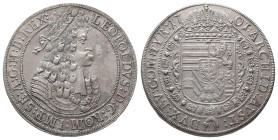 Römisch Deutsches Reich / Haus Habsburg, Leopold I. 1657-1705, Reichstaler 1701, Hall. 28,72 g. Dav. 3245. Von korrodierten Stempeln, kl. Walzenspuren...