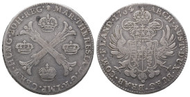 Römisch Deutsches Reich / Haus Habsburg, Maria Theresia 1740-1780, Kronentaler 1764, Brüssel. 29,22 g. Dav. 1282. Leicht justiert, sehr schön