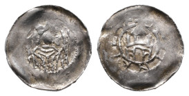 Römisch Deutsches Reich / Haus Habsburg, Erzbistum Salzburg, Adalbert III. von Böhmen, 1168-1177, Pfennig, Laufen. 0,65 g. Brustbild rechts mit Krumms...