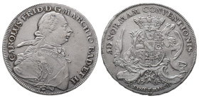 Baden Durlach, Karl Friedrich 1746-1811, Konv.-Taler 1765, Durlach. 28,00 g. Dav. 1933. Sehr schön +