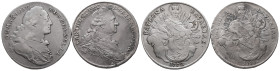 Bayern, Karl Theodor 1777-1799, Madonnentaler 1772 und 1778 A, Amberg. 2 Stück. Dav. 1953 und 1967. Justiert, sehr schön-vorzüglich