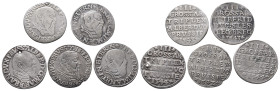 Brandenburg Preussen, Albrecht 1525-1568, Kl. Lot von 3 Gröscher Stücken. 5 Stück. Enthalten: 1542, 1543 (2x), 1544 (2x). Mit Fehlern, meist sehr schö...