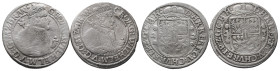 Brandenburg Preussen, Georg Wilhelm 1619-1640, Ort (1/4 Taler) 1622 und 1623, Königsberg. 2 Stück. Olding 41 a und c. Kl. Bearbeitungsstelle (1x), Kra...