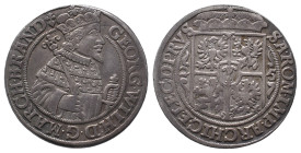 Brandenburg Preussen, Georg Wilhelm 1619-1640, Ort (1/4 Taler) 1624, Königsberg. 6,34 g. Olding 43 a. Hübsche Patina, winz. Kratzer, sehr schön