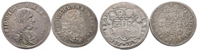 Brandenburg Preussen, Friedrich Wilhelm 1640-1688, 1/3 Taler 1671 und 1672. Königsberg und Minden. 2 Stück. Leicht justiert (1x), sehr schön
