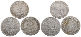 Brandenburg Preussen, Friedrich Wilhelm 1640-1688, 18 Gröscher 1682, 1684 und 1685, Königsberg. 3 Stück. Sehr schön