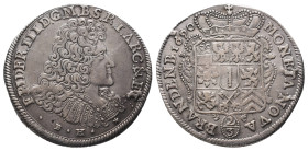 Brandenburg Preussen, Friedrich III. 1688-1701, 2/3 Taler 1690 BH, Minden. 17,23 g. Dav. 277. Kl. Stempelfehler, kl. Randfehler, sehr schön-vorzüglich...