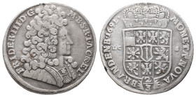 Brandenburg Preussen, Friedrich III. 1688-1701, 2/3 Taler 1691 LCS, Berlin. 17,38 g. Dav. 270. Kl. Henkelspur, sehr schön