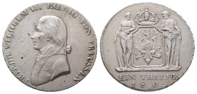 Brandenburg Preussen, Friedrich Wilhelm III. 1797-1840, Taler 1802 A, Berlin. 22,13 g. AKS 10; Dav. 755; Olding 102. Attraktives Exemplar, winz. Schrö...