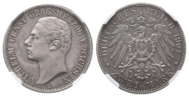 Sachsen Weimar Eisenach, Wilhelm Ernst 1901-1918, 2 Mark 1901. J. 157. Polierte Platte. Im NGC Plastikholder mit der Bewertung PF 64 CAMEO (5780256-00...