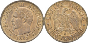 FRANCIA. Napoleón III.  5 céntimos. 1853 A. SC/SC+. Estupenda. Muy buena acuñación. Atractiva