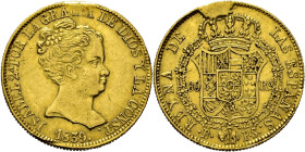 ISABEL II. Barcelona. 80 reales. 1839. PS. La T bajo el busto
