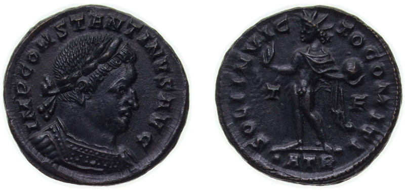 Rome Roman Empire AD 317 AE Follis - Constantinus I (SOLI INVICTO COMITI) Bronze...