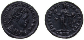 Rome Roman Empire AD 317 AE Follis - Constantinus I (SOLI INVICTO COMITI) Bronze Treveri Mint 3.12g UNC RCV IV 16063 RIC VII 135