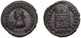 Rome Roman Empire AD 317 MHTЄ AE Follis – Constantinus II (PROVIDENTIAE CAESS, laureate and draped consular bust) Bronze Heraclea mint 2.95g AU RIC 20...