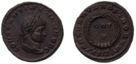 Rome Roman Empire AD 320 - 321 ϵSIS★ AE Follis - Constantinus II as Caesar (VOT V) Bronze Siscia Mint 3.42g UNC RIC VII 163 OCRE ric.7.sis.163