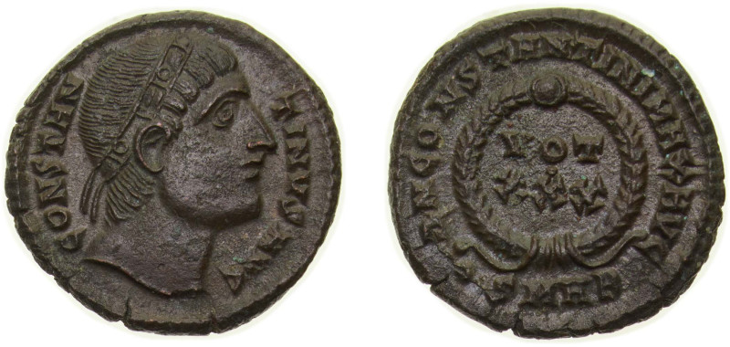Rome Roman Empire AD 327-329 SMHB AE Follis - Constantinus I (Eyes to God; Herac...