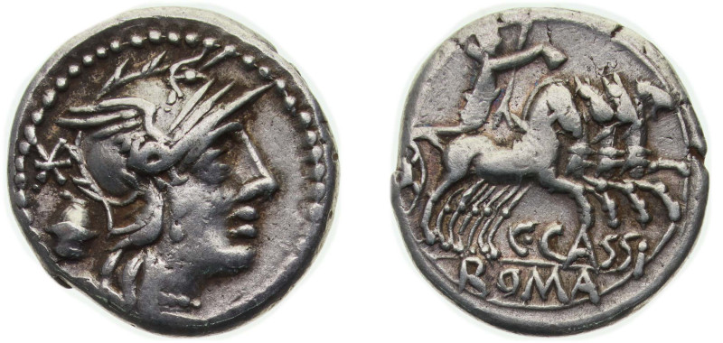 Rome Roman Republic (ancient) 126 BC AR Denarius (Cassia: Gaius Cassius; C•CASSI...