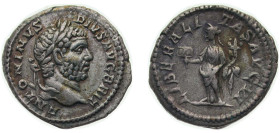 Rome Roman Empire AD 210 - 213 AR Denarius - Caracalla (LIBERALITAS AVG VI; Liberalitas) Silver Rome Mint 2.88g XF RIC IV.1 216 OCRE ric.4.crl.216