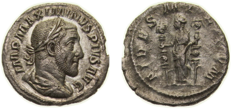 Rome Roman Empire AD 236 - 238 AR Denarius - Maximinus Thrax (FIDES MILITVM; Fid...
