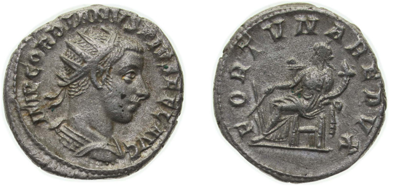 Rome Roman Empire AD 242 - 244 AR Antoninianus - Gordian III (FORTVNA REDVX; For...