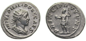 Rome Roman Empire AD 244 - 246 AR Antoninianus - Philippus II (PRINCIPI IVVENT) Silver Rome Mint 4.07g AU RIC IV.3 218D OCRE ric.4.ph_i.218D
