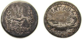 Rome Roman Republic (ancient) AD 32 BC - 31 BC AR Denarius - Marcus Antonius (ANT•AVG III•V•R•P•C / LEG XXII) Silver 3.7g AU RRC 544 RCV I 1479 BMC RR...