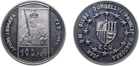 Andorra Principalty 1992 10 Diners - Joan Martí i Alanis (Customs Union) Silver (.925) Hamburg Mint (15000) 31.47g PF KM 71