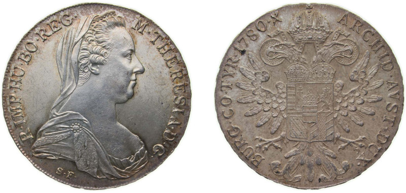 Austria 1780 1 Thaler - Maria Theresia (Morden Restrike) Silver (.833) 28.1g BU ...