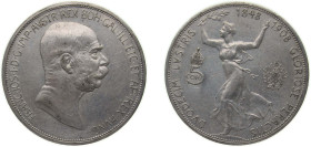 Austria Austro-Hungarian Empire 1908 5 Corona - Franz Joseph I (Reign) Silver (.900) Vienna Mint (3941600) 24.06g AU KM 2809