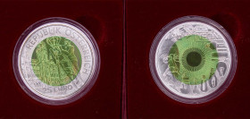 Austria Second Republic 2008 25 Euro (Faszination Licht) Bimetallic: niobium centre in silver (.900) ring Vienna Mint (65000) 16.5g BU KM 3158