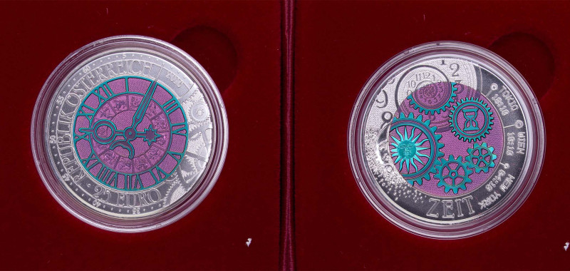 Austria Second Republic 2016 25 Euro (Time) Bimetallic: niobium centre in silver...