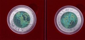 Austria Second Republic 2018 25 Euro (Anthropozän) Bimetallic: niobium centre in silver (.900) ring Vienna Mint (65000) 16.5g BU KM 3289