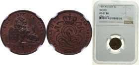 Belgium Kingdom 1907 1 Centime - Léopold II (Dutch text) Copper Brussels Mint (3966780) 2g NGC MS 63 RB KM 34 LA BFM-4 Schön 1