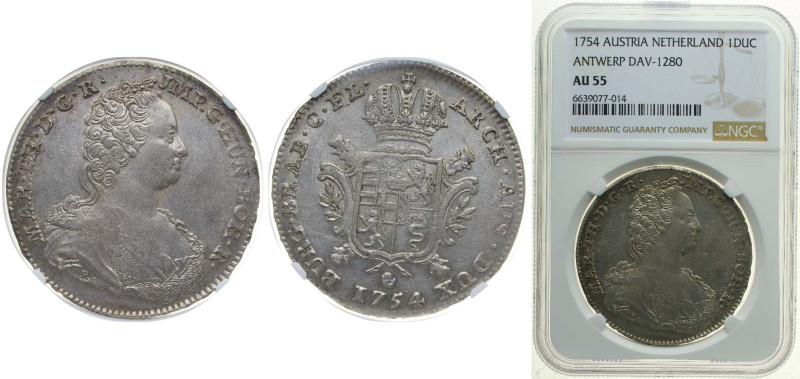 Belgium Austrian Netherlands Possession 1754 1 Ducaton - Maria Theresia (Type 2)...