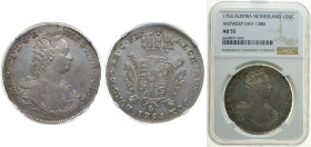 Belgium Austrian Netherlands Possession 1754 1 Ducaton - Maria Theresia (Type 2) Silver Antwerp Mint (299100) 33.2g NGC AU55 Top Pop KM 8 Her 1893 Her...