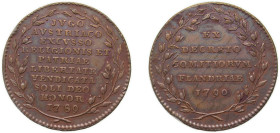 Belgium Republic 1790 Token - Liberty Flanders Copper 12.36g AU