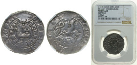 Bohemia Kingdom 1310 - 1346 1 Gross - Johan I von Luxemburg Silver (.875) Kuttenberg Mint 3.75g NGC AU Cleaned Don 817