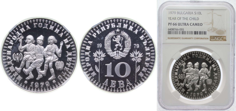 Bulgaria People's Republic 1979 10 Leva (International Year of the Child) Silver...