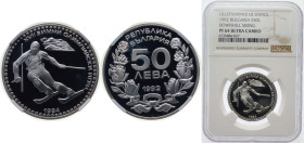 Bulgaria Republic 1992 50 Leva (XVII Winter Olympic Games - Downhill Skiing) Silver (.925) Sofia Mint (52390) 10.07g NGC PF 64 KM 198