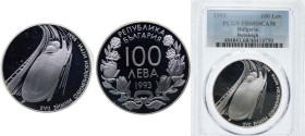 Bulgaria Republic 1993 100 Leva (XVII Winter Olympic Games - Bobsleigh) Silver (.925) Sofia Mint (33690) 23.33g PCGS PR 68 KM 209