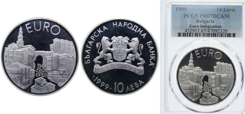 Bulgaria Republic 1999 10 Leva (Plovdiv House) Silver (.925) Sofia Mint (20000) ...