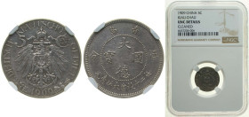 China Kiau Chau German colony 1909 5 Cents / 5 Fen - Wilhelm II Copper-nickel (75% Cu; 25% Ni) Berlin Mint (610000) 2.99g NGC UNC Cleaned KM 1 Schön 1...