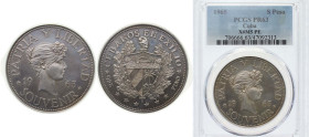 Cuba First Republic 1965 Souvenir Peso Silver (.925) 29.34g PCGS PR 63 X M5 PE