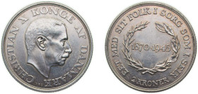 Denmark Kingdom 1945 N♥S 2 Kroner - Christian X (King's Birthday) Silver (.800) Copenhagen Mint (156642) 15g UNC KM 836