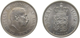 Denmark Kingdom null N♥S 2 Kroner - Christian X (Silver Jubilee of Reign) Silver (.800) Copenhagen Mint (208699) 15g UNC KM 830