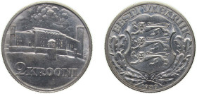 Estonia Republic 1930 2 Krooni (Toompea Fortress) Silver (.500) (1277459) 11.91g UNC KM 20 Schön 19