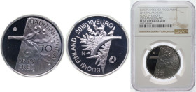 Finland Republic 2015 10 Euro (70th Annivesary of Peace after World War II) Silver (.925) Mint of Finland Mint (10000) 17g NGC PF 69 KM 226