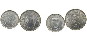 Finland Republic 1957-1958 100, 200 Markkaa (2 Lots) Silver (.500) UNC